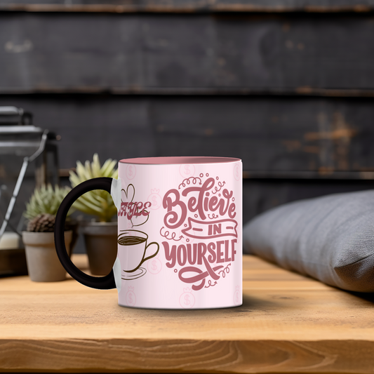 Believe in Yourself - Whimsical Gnome Inspirational Quote Mug