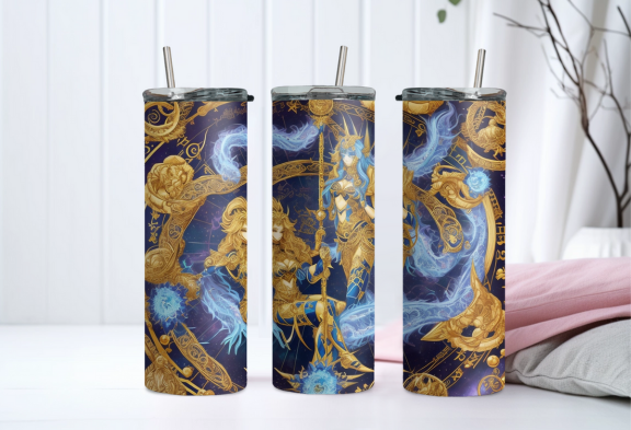 Pisces Zodiac Sign Tumbler Design