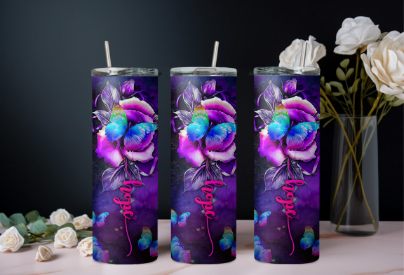 Astral Hope Floral Tumbler Design