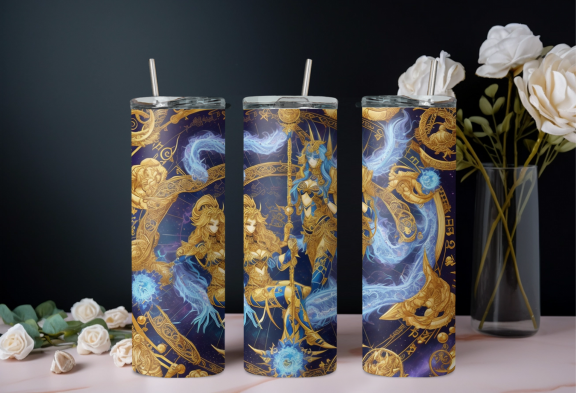 Pisces Zodiac Sign Tumbler Design