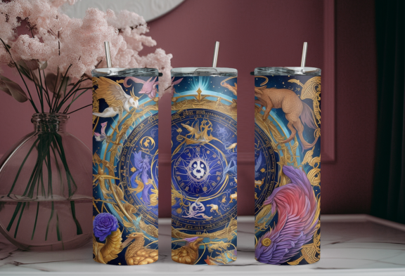 Zodiac Signs Chart Tumbler Design