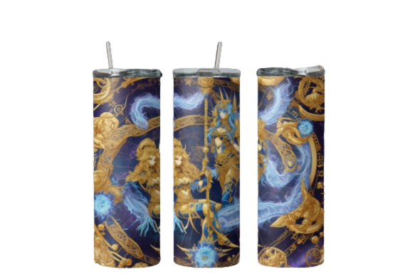 Pisces Zodiac Sign Tumbler Design